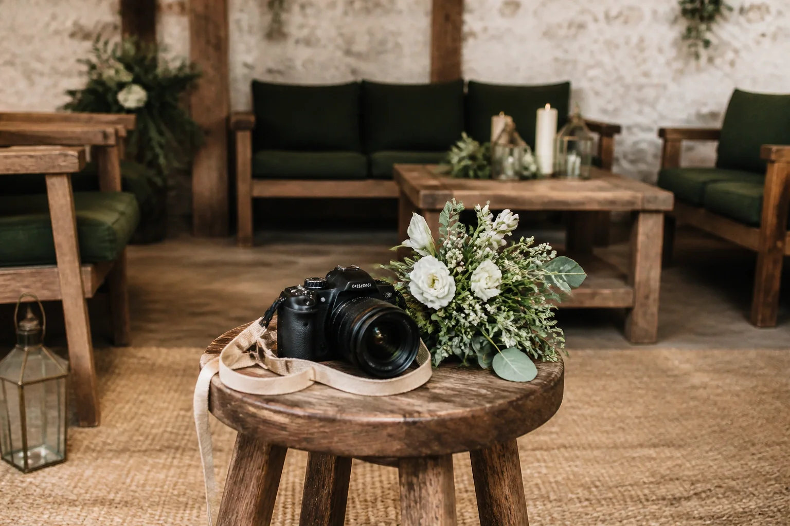 Appareil photo et accessoires de reportage de mariage — illustration générée par IA