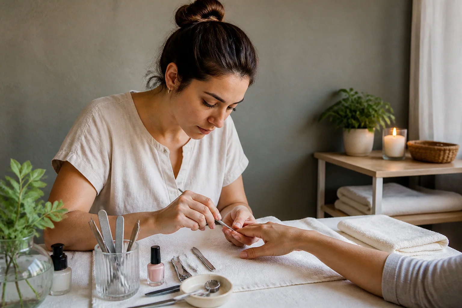 Préparation de soins esthétiques avant un mariage — illustration générée par IA