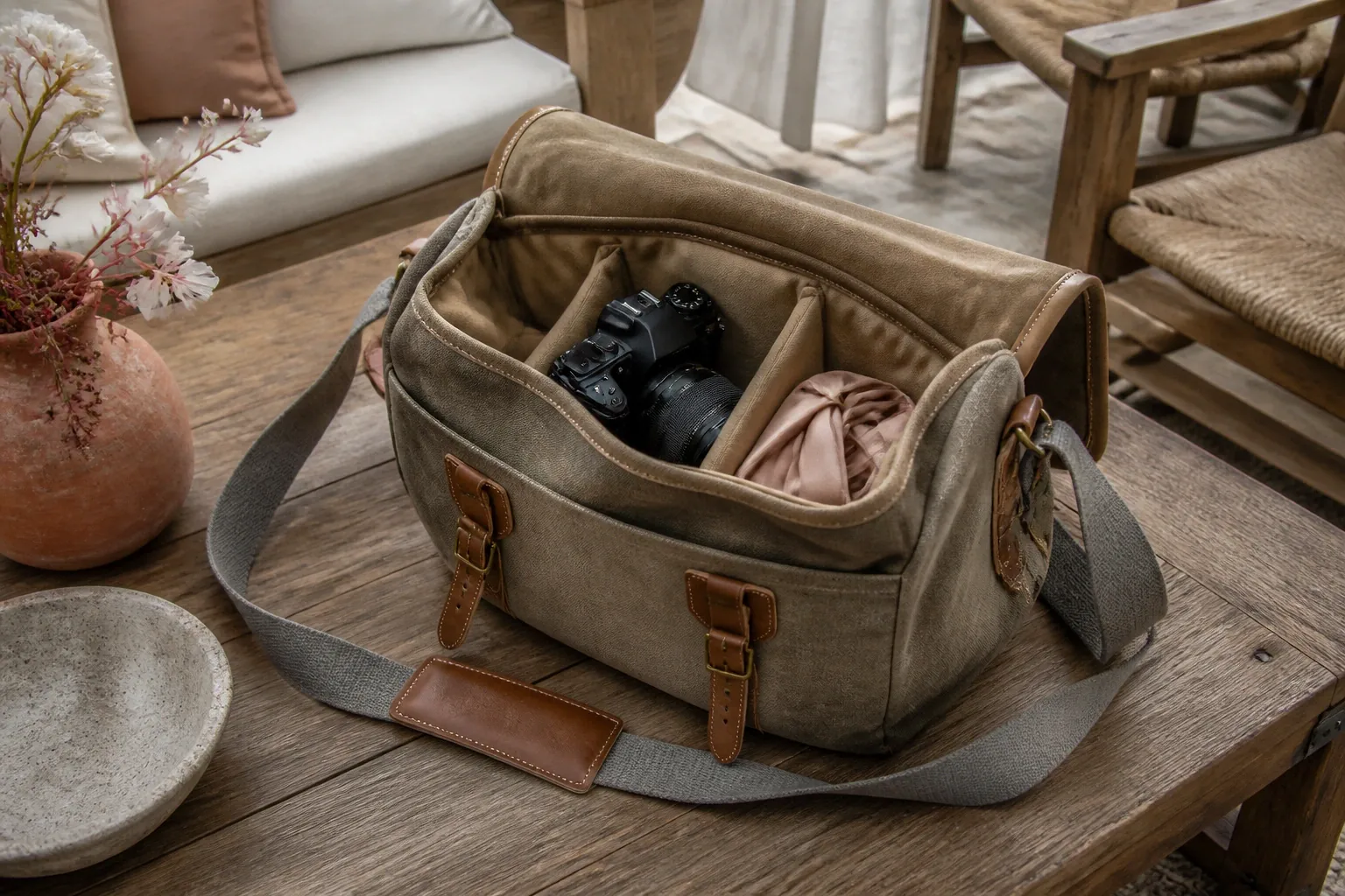 Appareil photo et accessoires de reportage de mariage — illustration générée par IA