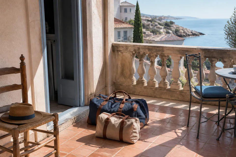 Bagages et hébergement pour un voyage de noces — illustration générée par IA