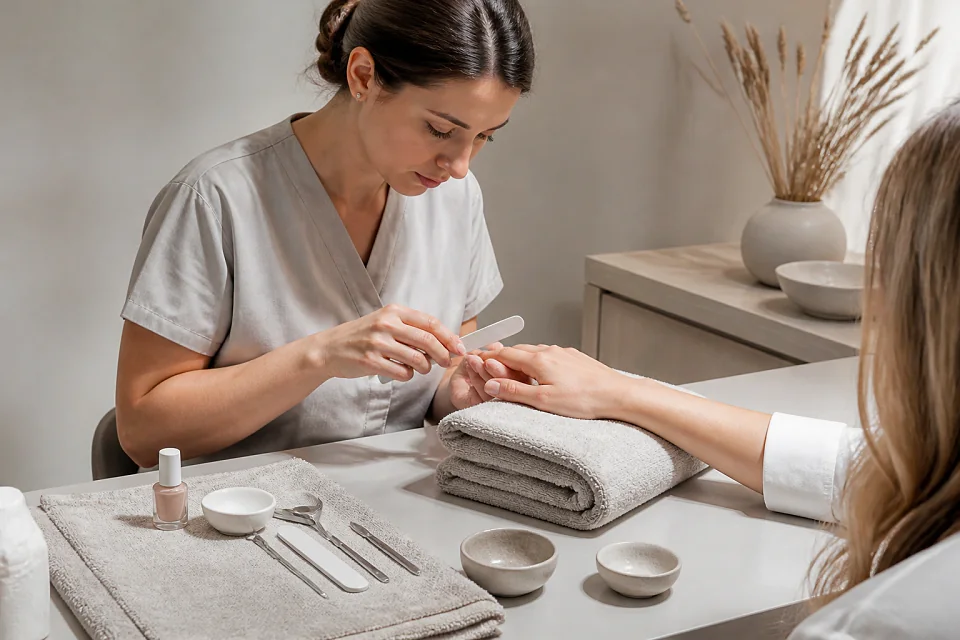 Préparation de soins esthétiques avant un mariage — illustration générée par IA