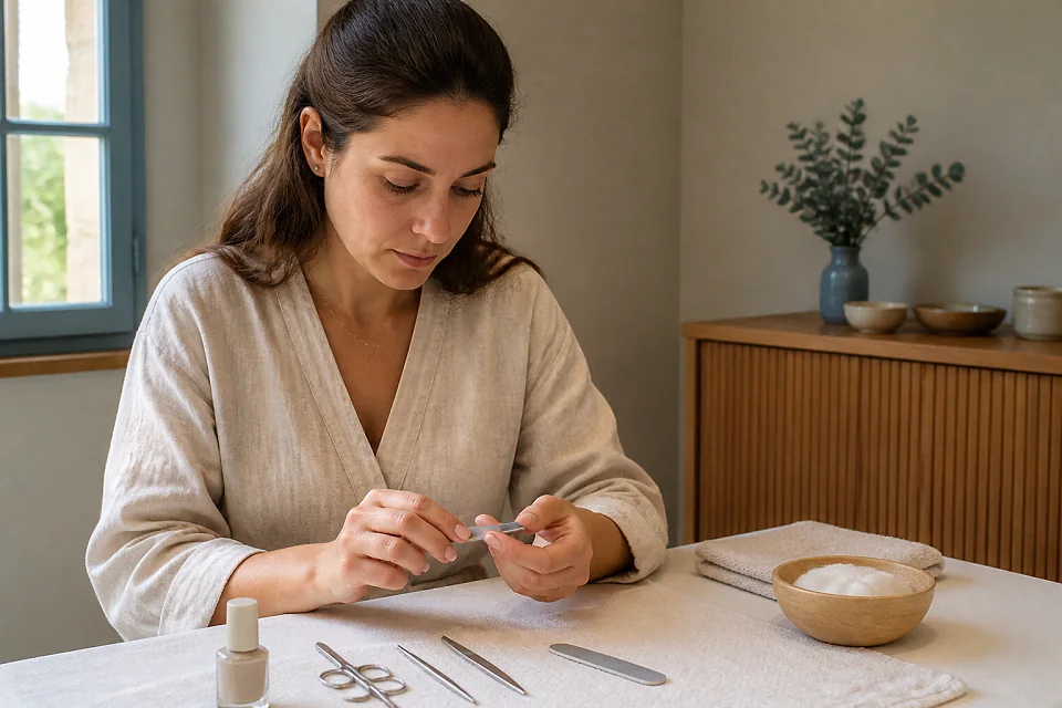 Préparation de soins esthétiques avant un mariage — illustration générée par IA
