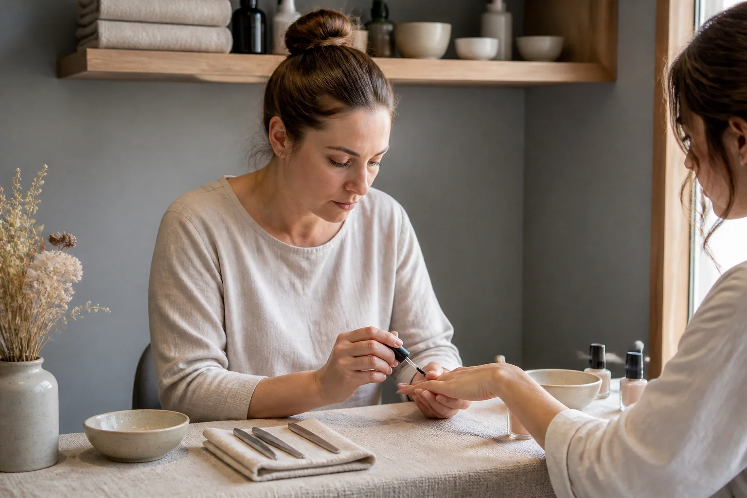 Préparation de soins esthétiques avant un mariage — illustration générée par IA