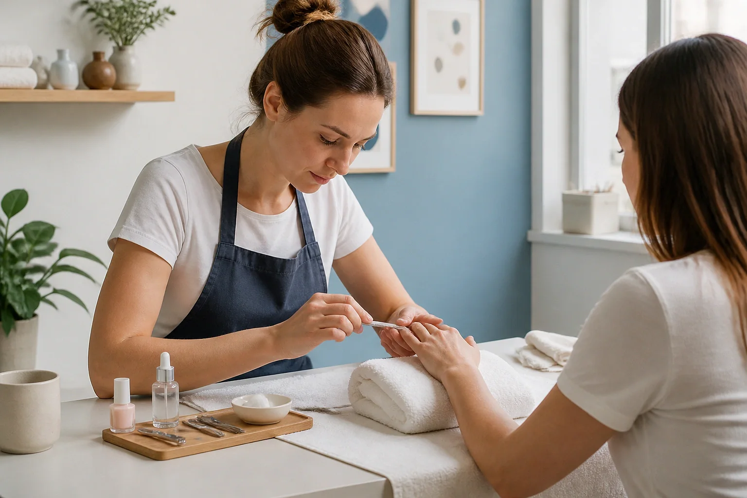 Préparation de soins esthétiques avant un mariage — illustration générée par IA