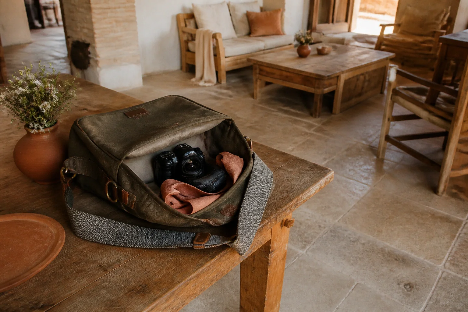 Appareil photo et accessoires de reportage de mariage — illustration générée par IA