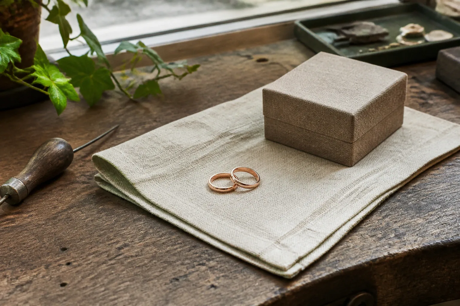 Alliances et travail de bijouterie de mariage — illustration générée par IA