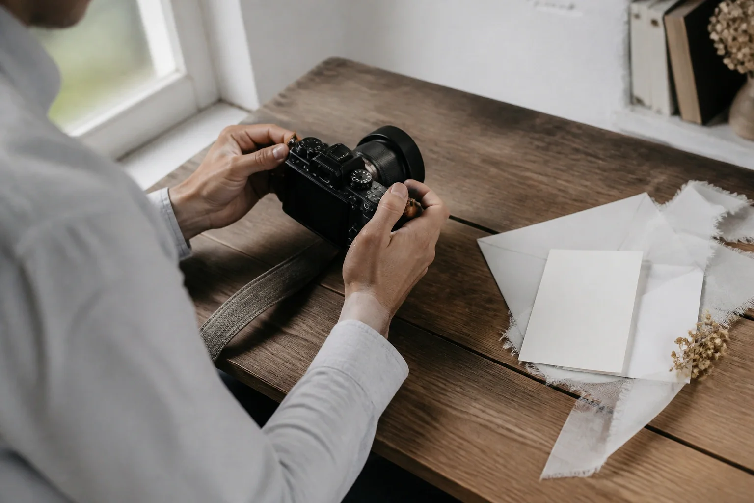 Appareil photo et accessoires de reportage de mariage — illustration générée par IA
