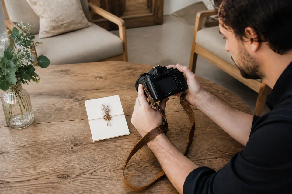 Appareil photo et accessoires de reportage de mariage — illustration générée par IA