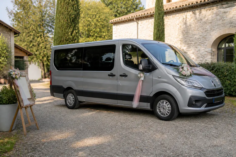 Véhicule préparé pour un transport de cérémonie — illustration générée par IA