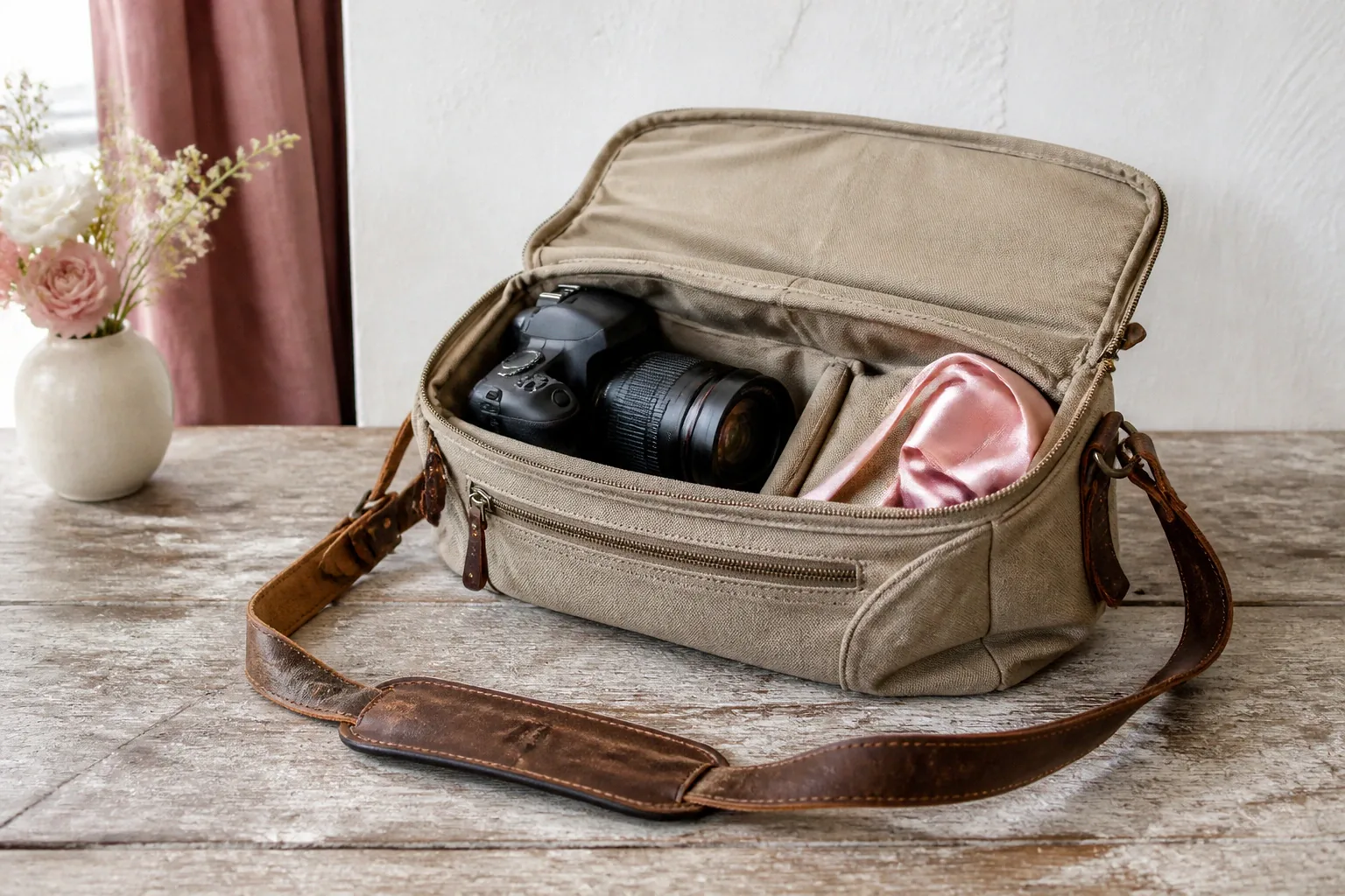 Appareil photo et accessoires de reportage de mariage — illustration générée par IA