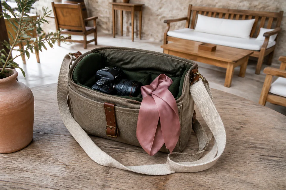 Appareil photo et accessoires de reportage de mariage — illustration générée par IA