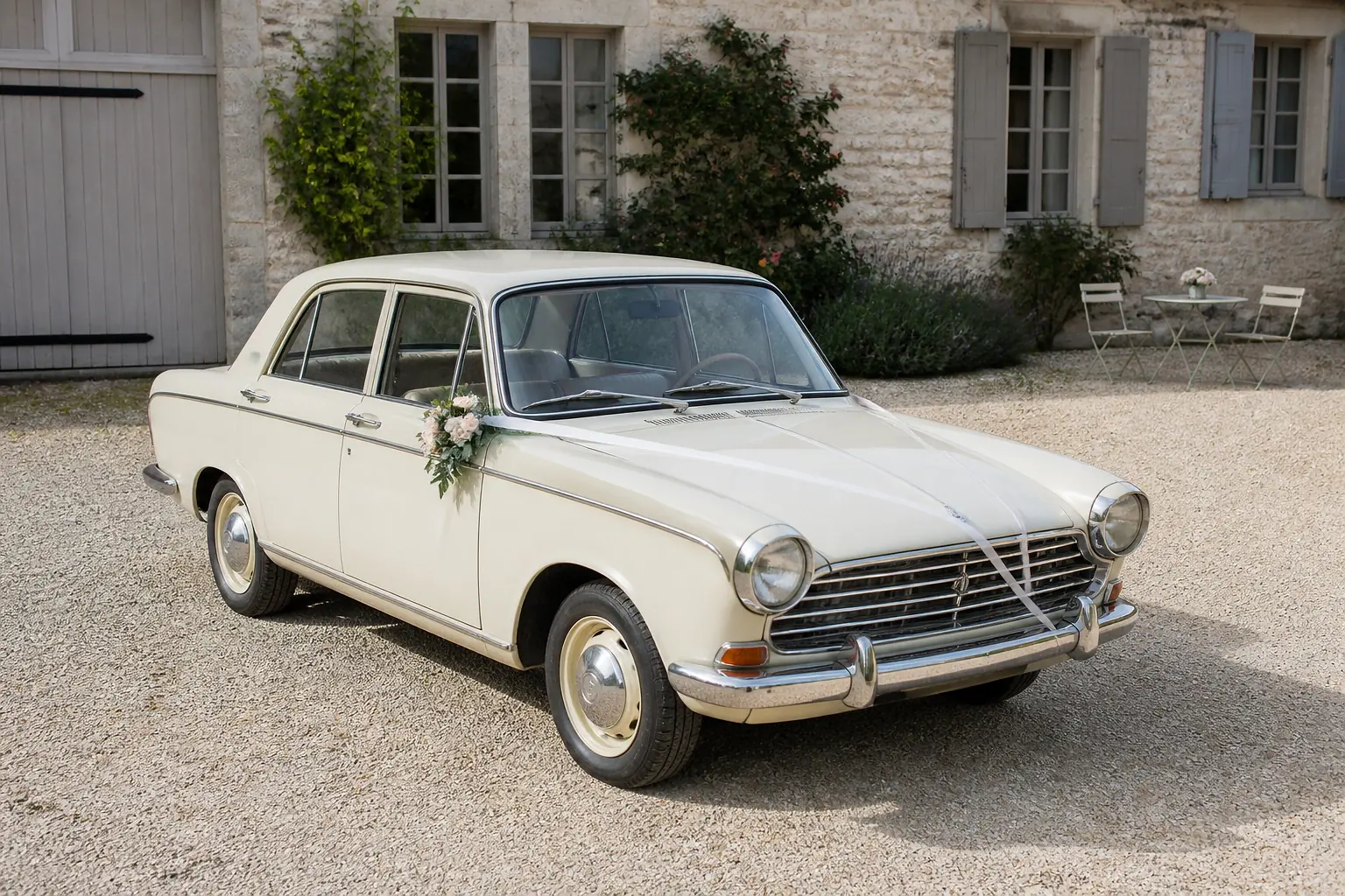 Véhicule préparé pour un transport de cérémonie — illustration générée par IA