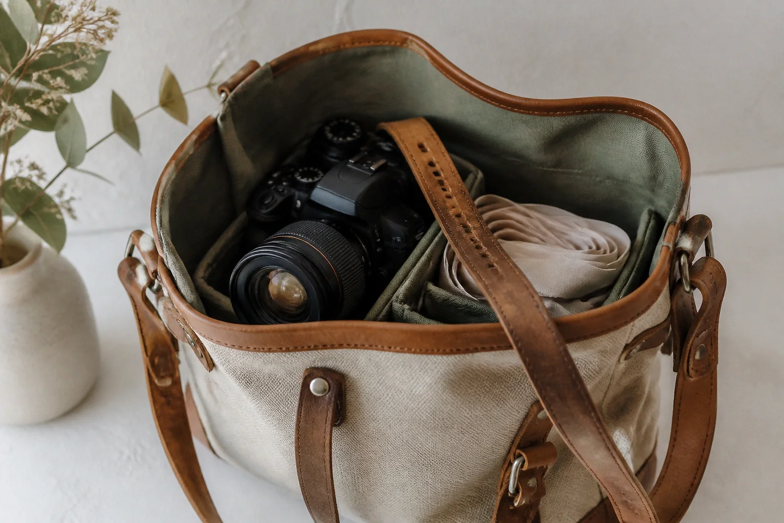 Appareil photo et accessoires de reportage de mariage — illustration générée par IA