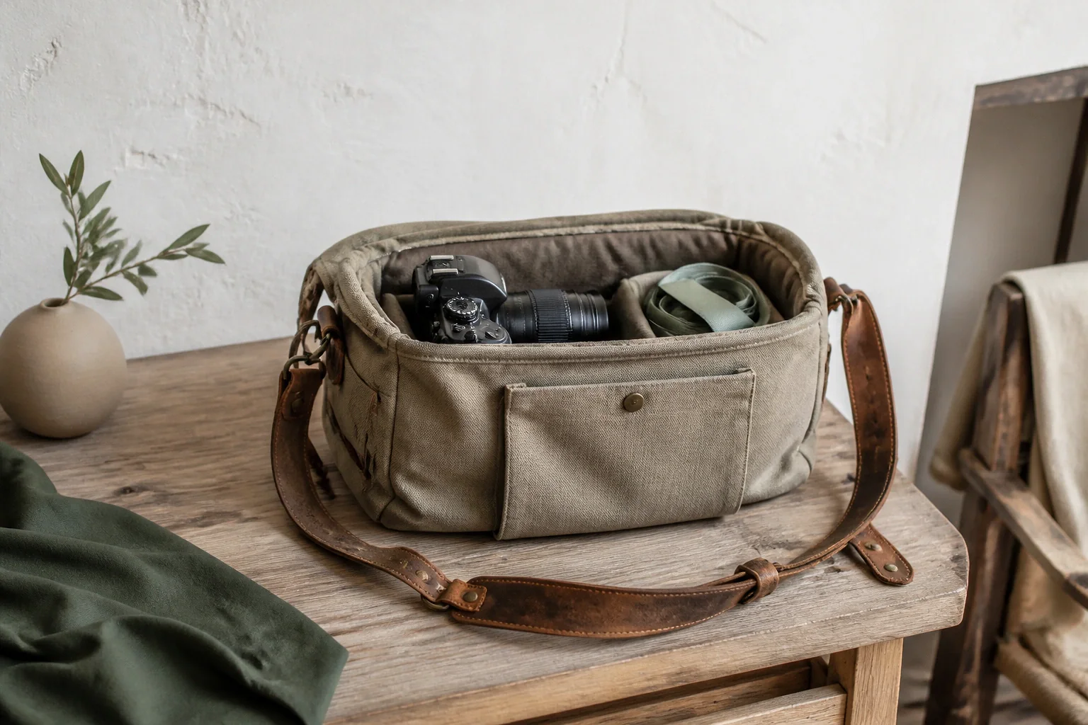 Appareil photo et accessoires de reportage de mariage — illustration générée par IA