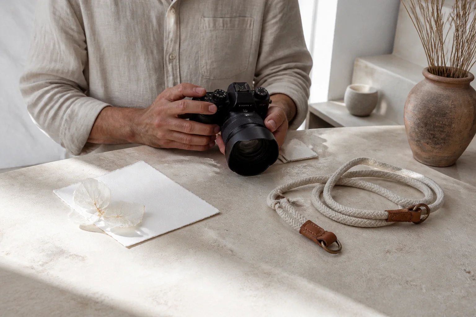 Appareil photo et accessoires de reportage de mariage — illustration générée par IA