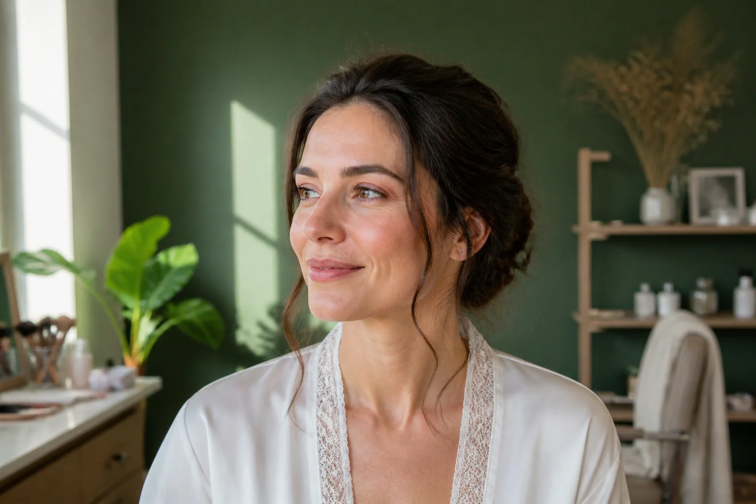 Préparation d’un maquillage de mariage — illustration générée par IA