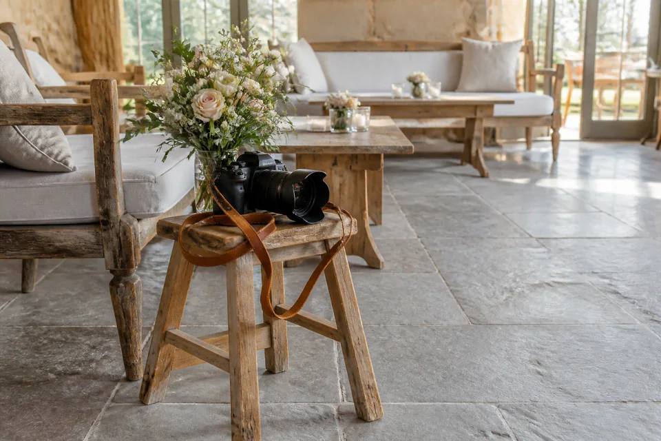 Appareil photo et accessoires de reportage de mariage — illustration générée par IA