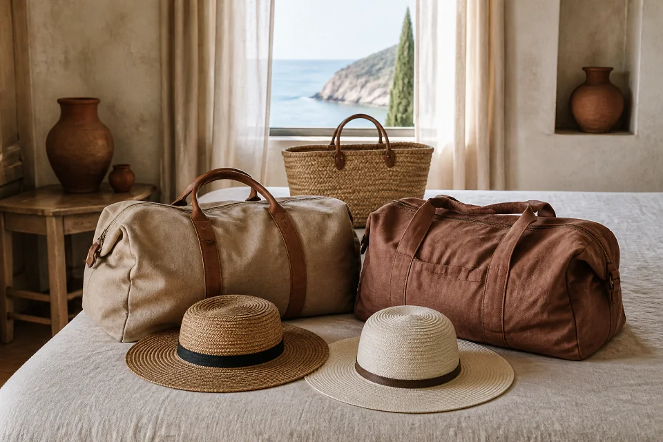 Bagages et hébergement pour un voyage de noces — illustration générée par IA