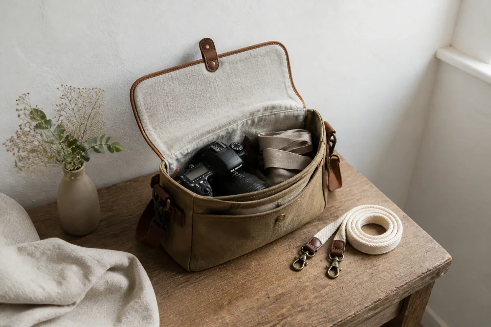 Appareil photo et accessoires de reportage de mariage — illustration générée par IA