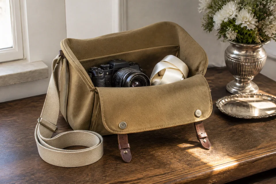 Appareil photo et accessoires de reportage de mariage — illustration générée par IA
