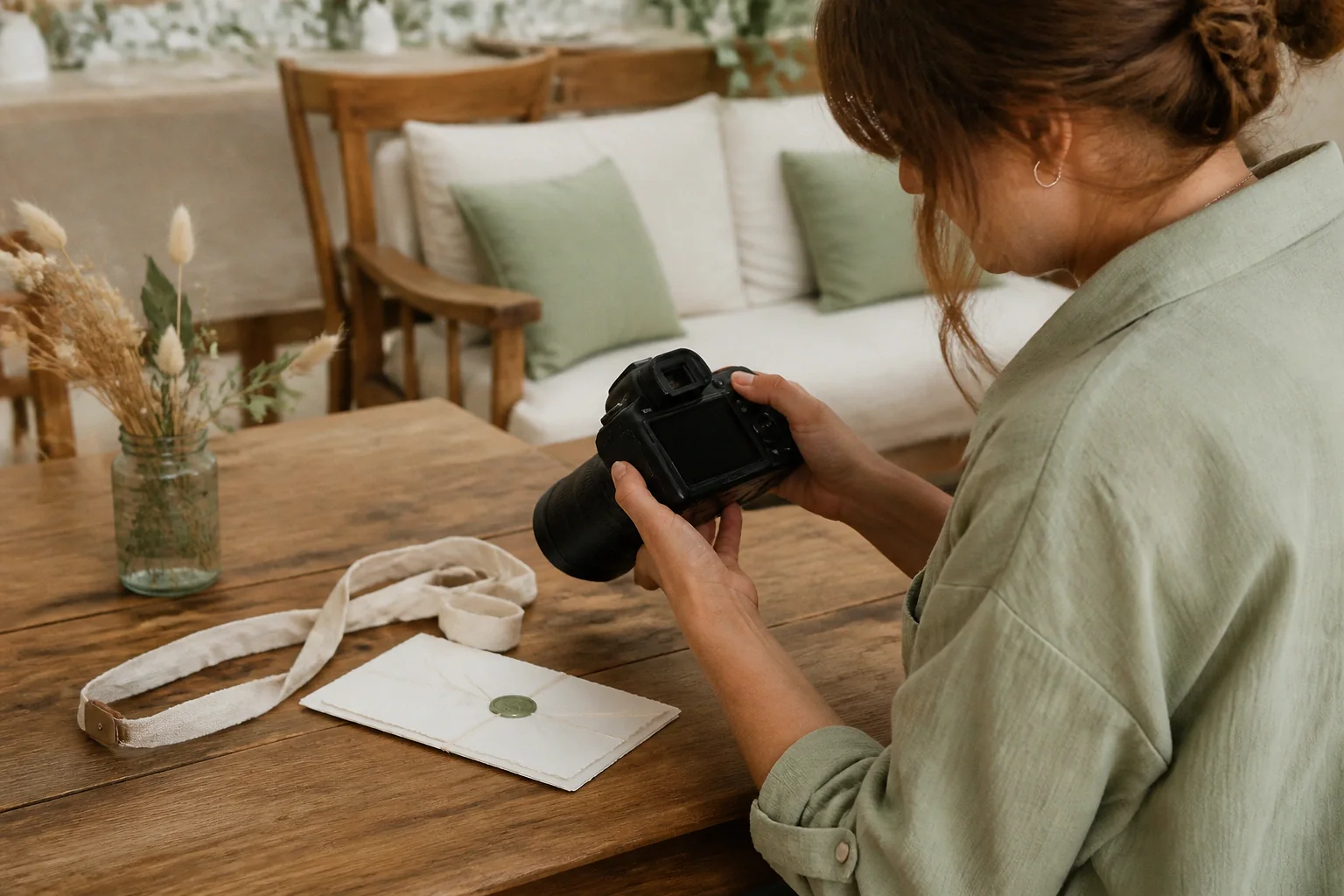 Appareil photo et accessoires de reportage de mariage — illustration générée par IA