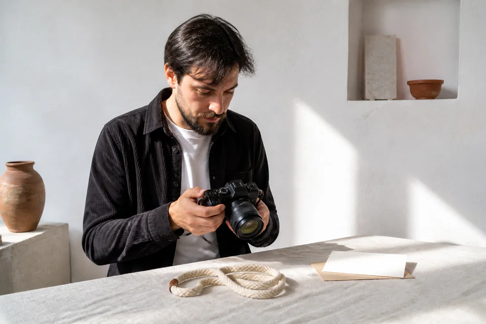 Appareil photo et accessoires de reportage de mariage — illustration générée par IA