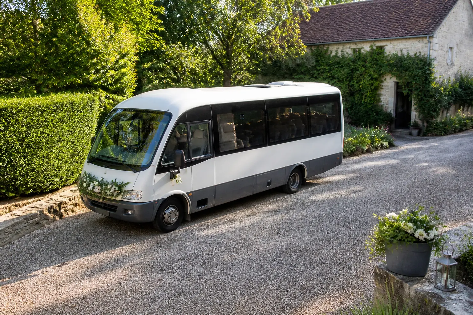 Véhicule préparé pour un transport de cérémonie — illustration générée par IA