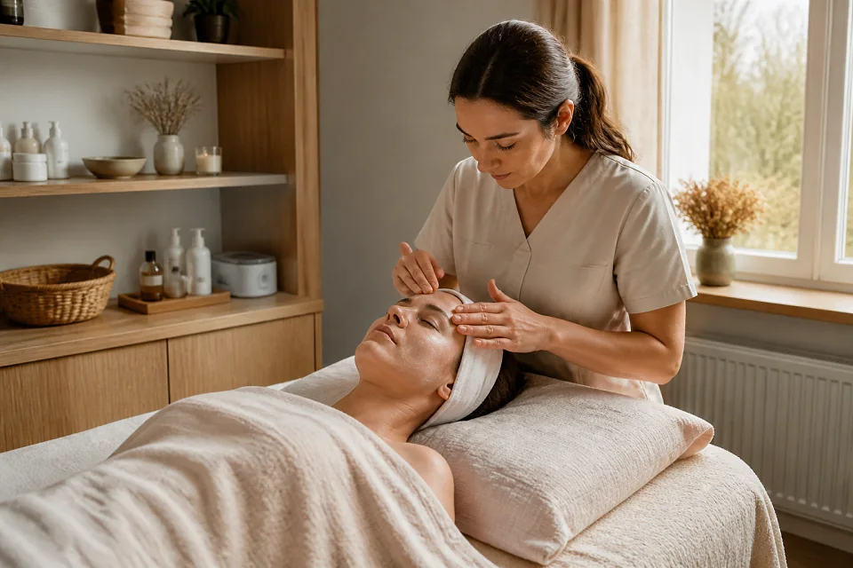 Préparation de soins esthétiques avant un mariage — illustration générée par IA