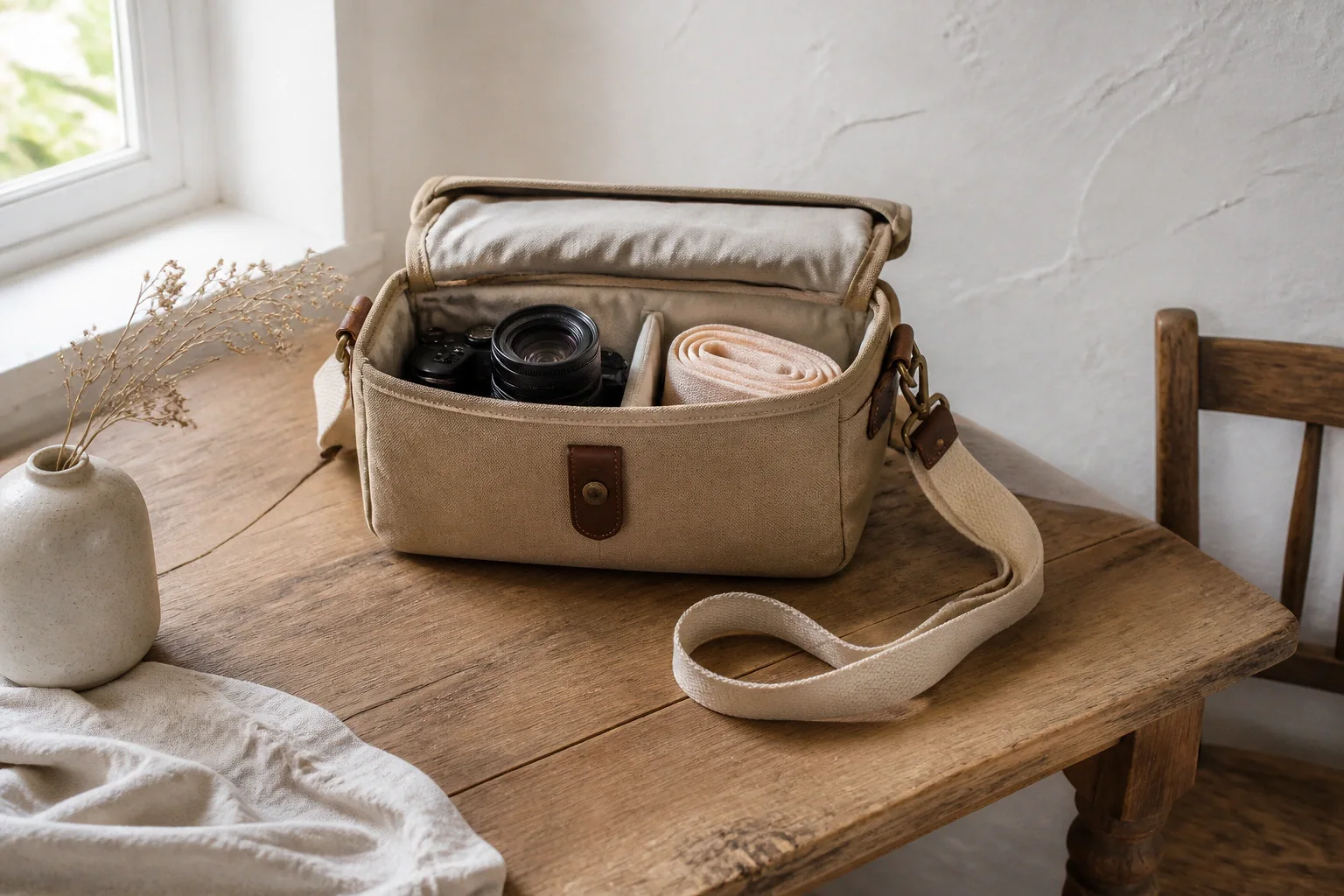 Appareil photo et accessoires de reportage de mariage — illustration générée par IA