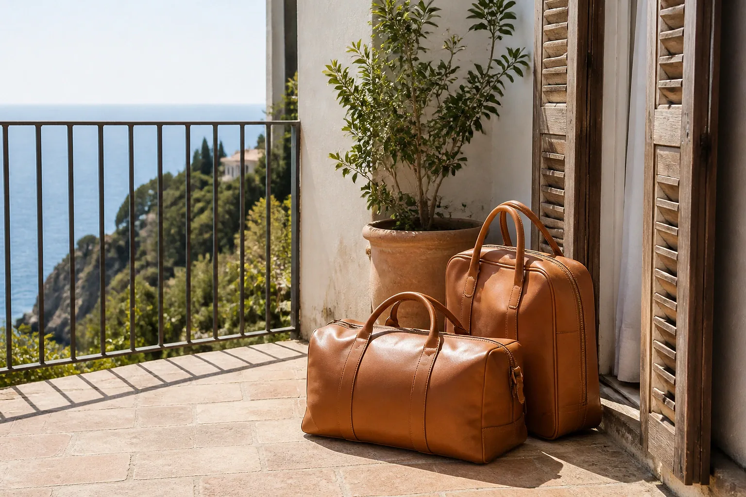 Bagages et hébergement pour un voyage de noces — illustration générée par IA