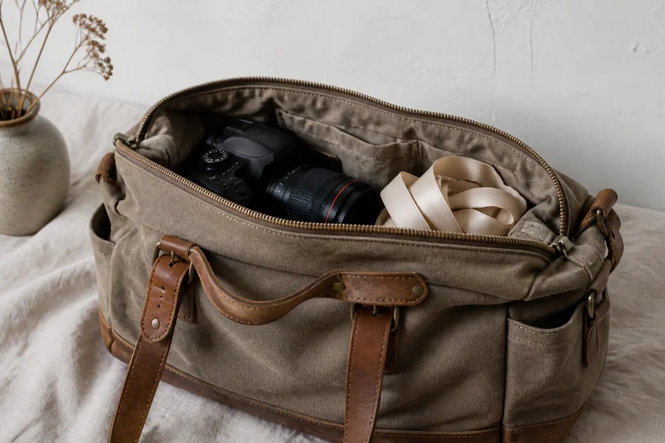 Appareil photo et accessoires de reportage de mariage — illustration générée par IA