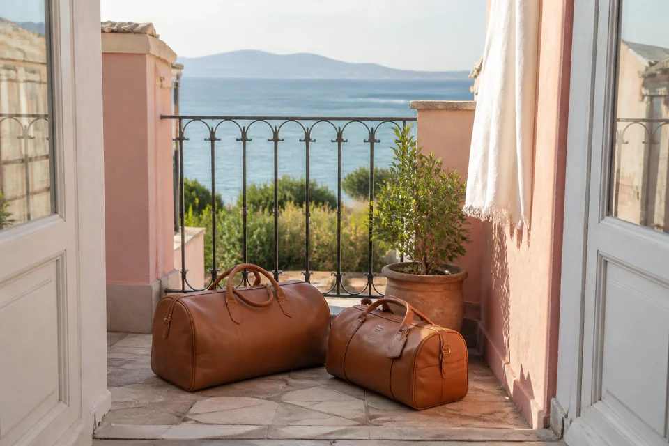Bagages et hébergement pour un voyage de noces — illustration générée par IA