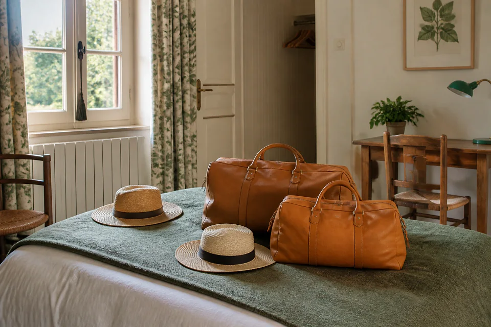 Bagages et hébergement pour un voyage de noces — illustration générée par IA