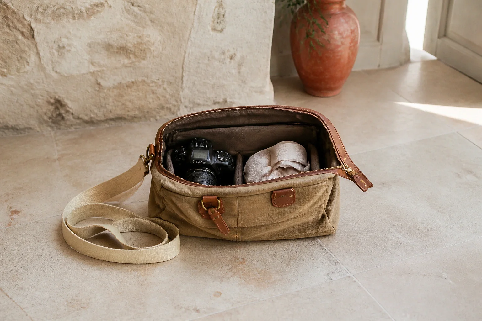 Appareil photo et accessoires de reportage de mariage — illustration générée par IA