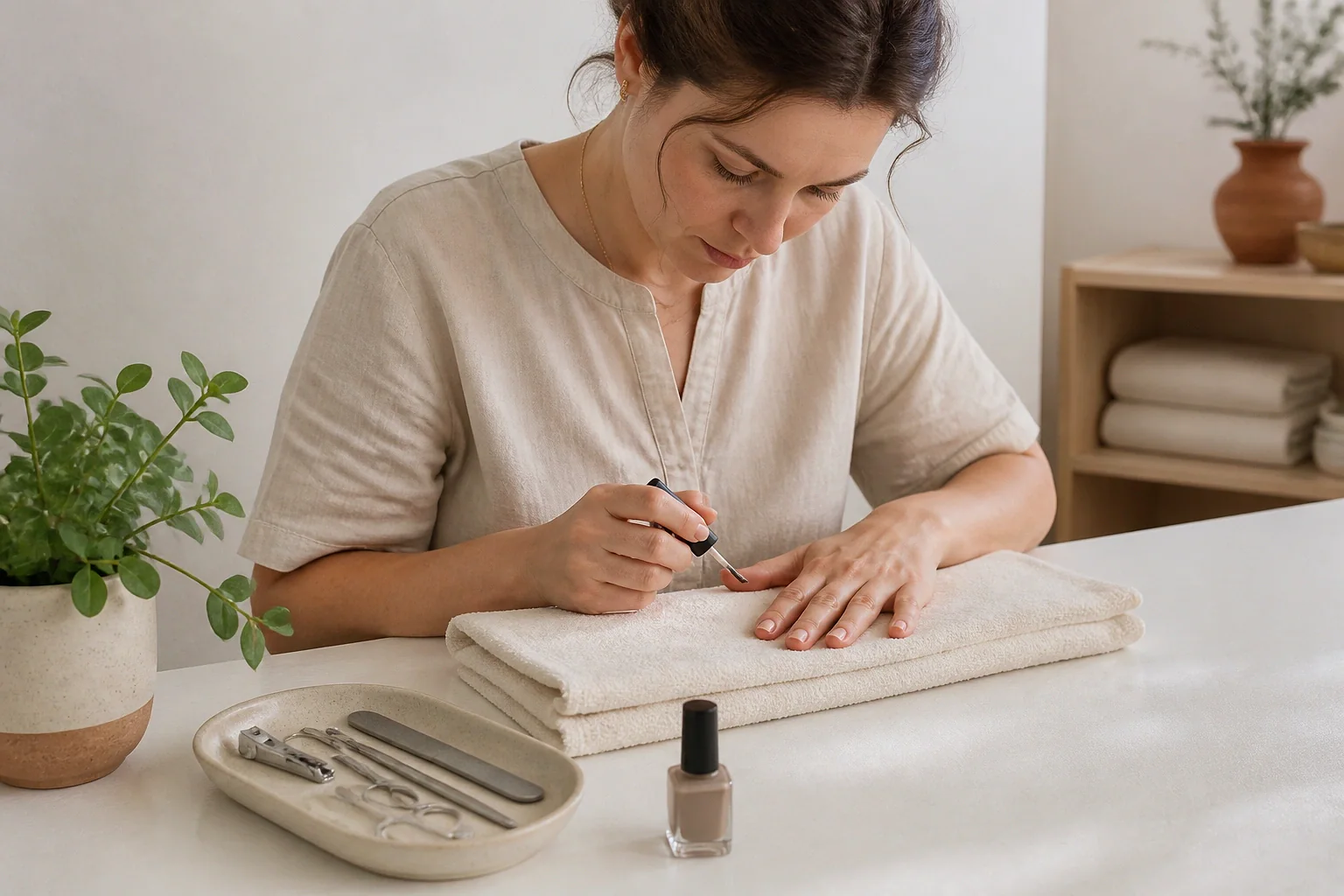 Préparation de soins esthétiques avant un mariage — illustration générée par IA