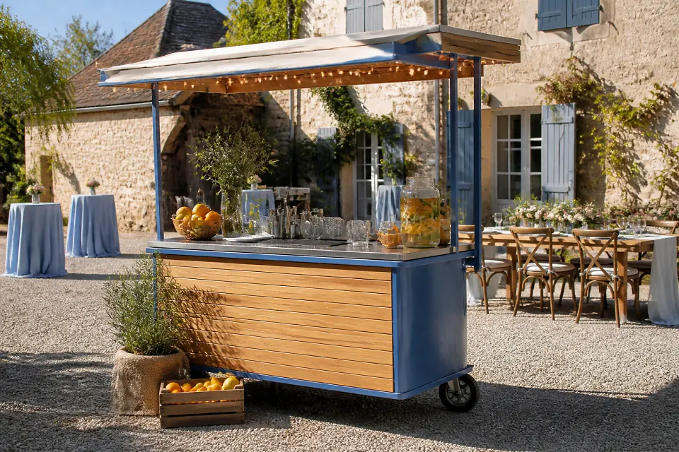 Service mobile de restauration pour une réception — illustration générée par IA