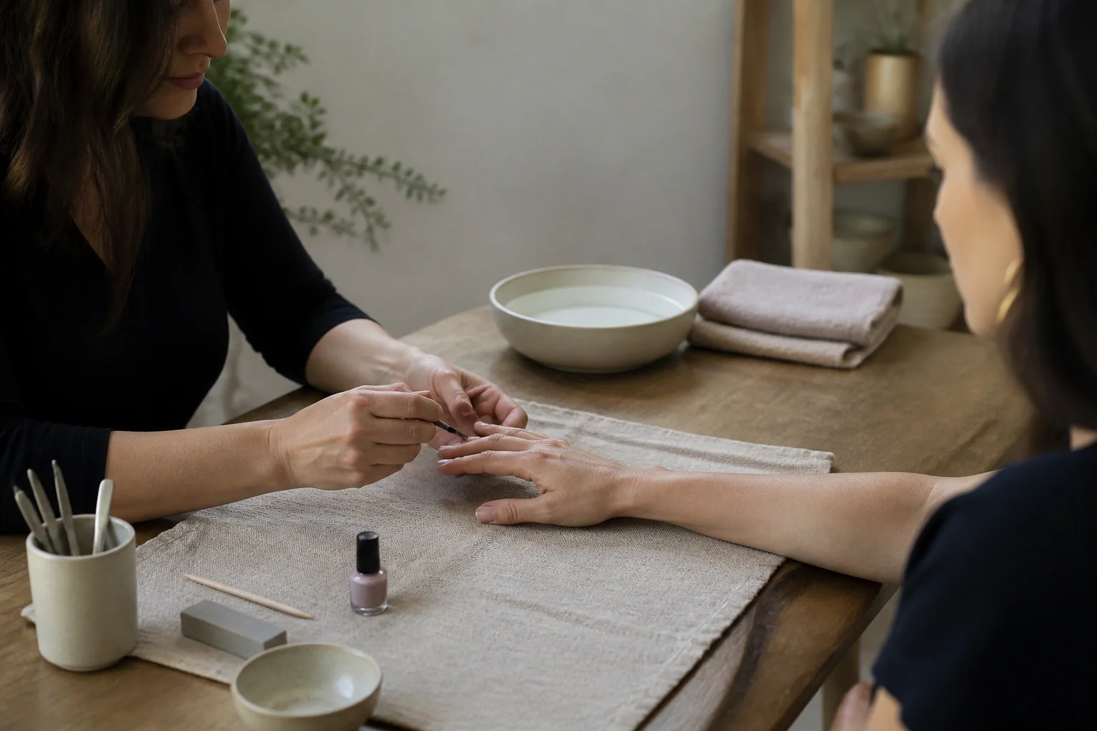 Préparation de soins esthétiques avant un mariage — illustration générée par IA