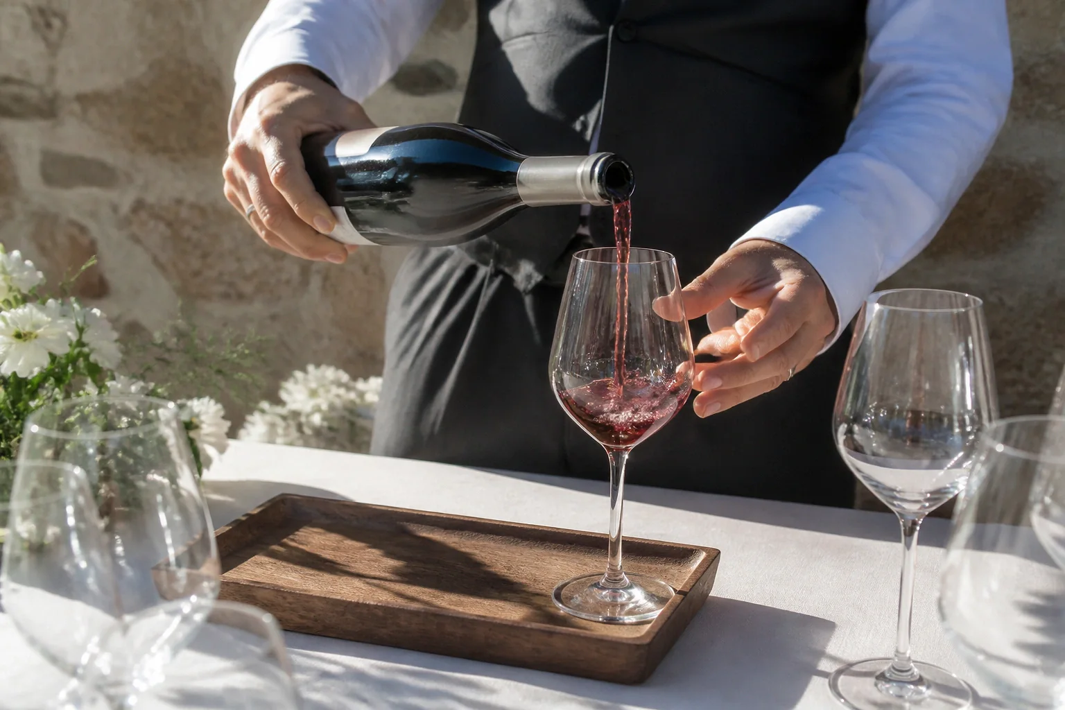 Sélection de boissons pour une réception de mariage — illustration générée par IA