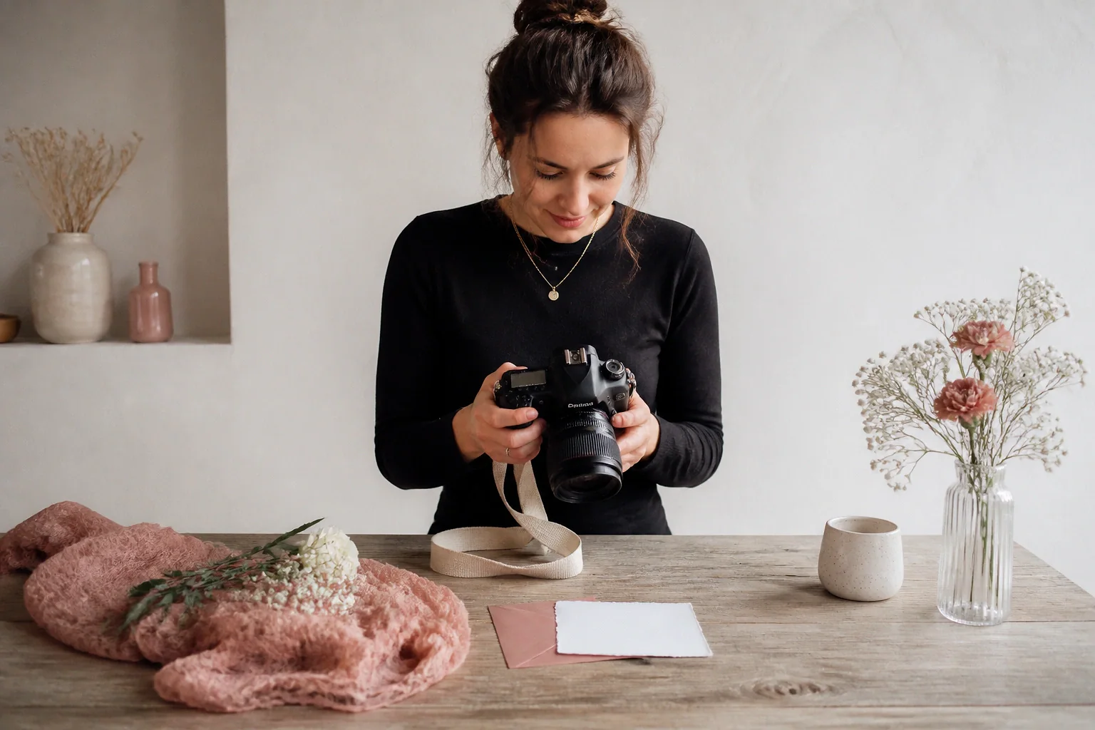 Appareil photo et accessoires de reportage de mariage — illustration générée par IA
