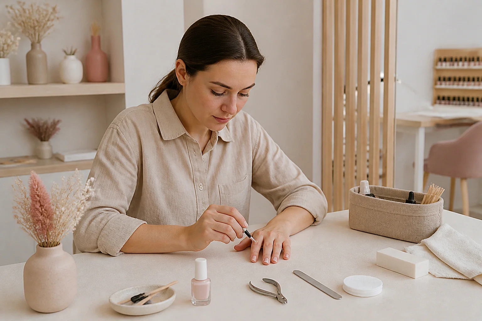 Préparation de soins esthétiques avant un mariage — illustration générée par IA