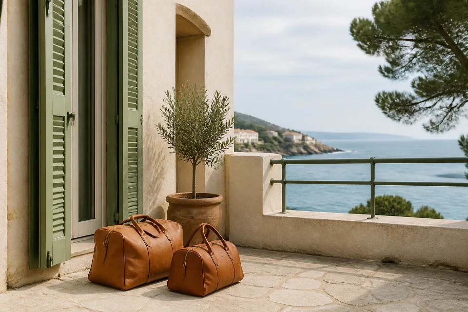 Bagages et hébergement pour un voyage de noces — illustration générée par IA