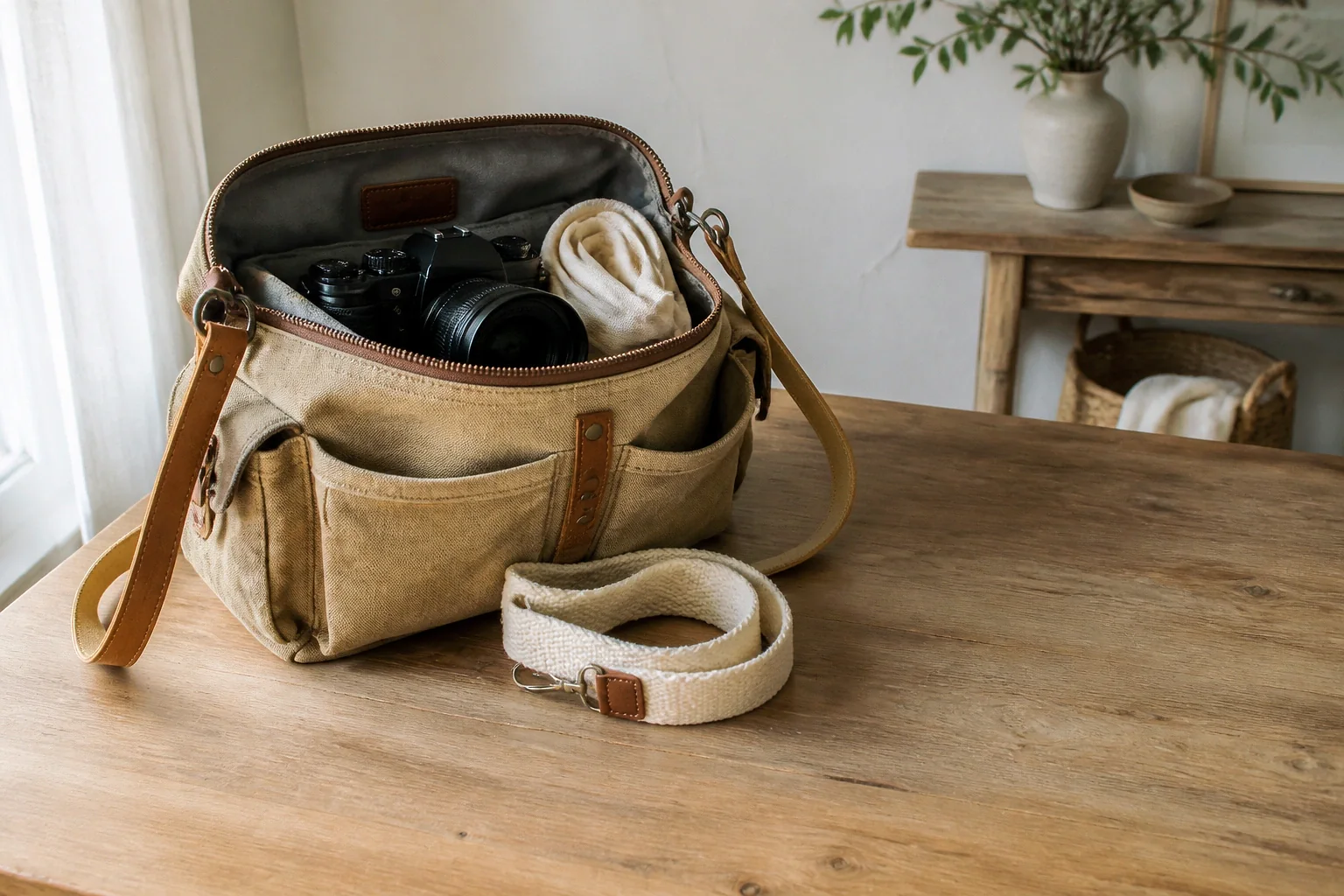 Appareil photo et accessoires de reportage de mariage — illustration générée par IA