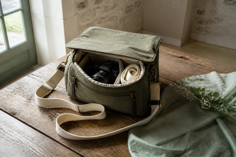 Appareil photo et accessoires de reportage de mariage — illustration générée par IA