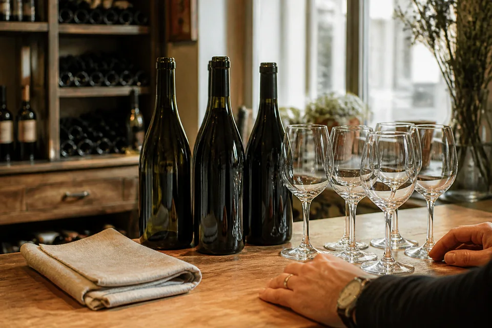 Sélection de boissons pour une réception de mariage — illustration générée par IA