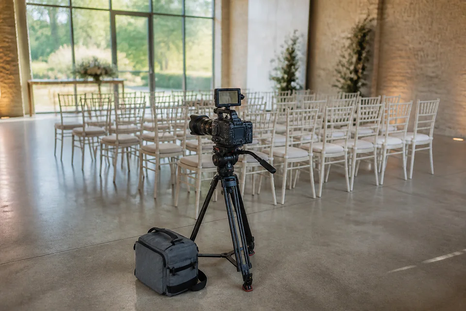 Matériel de tournage pour un film de mariage — illustration générée par IA