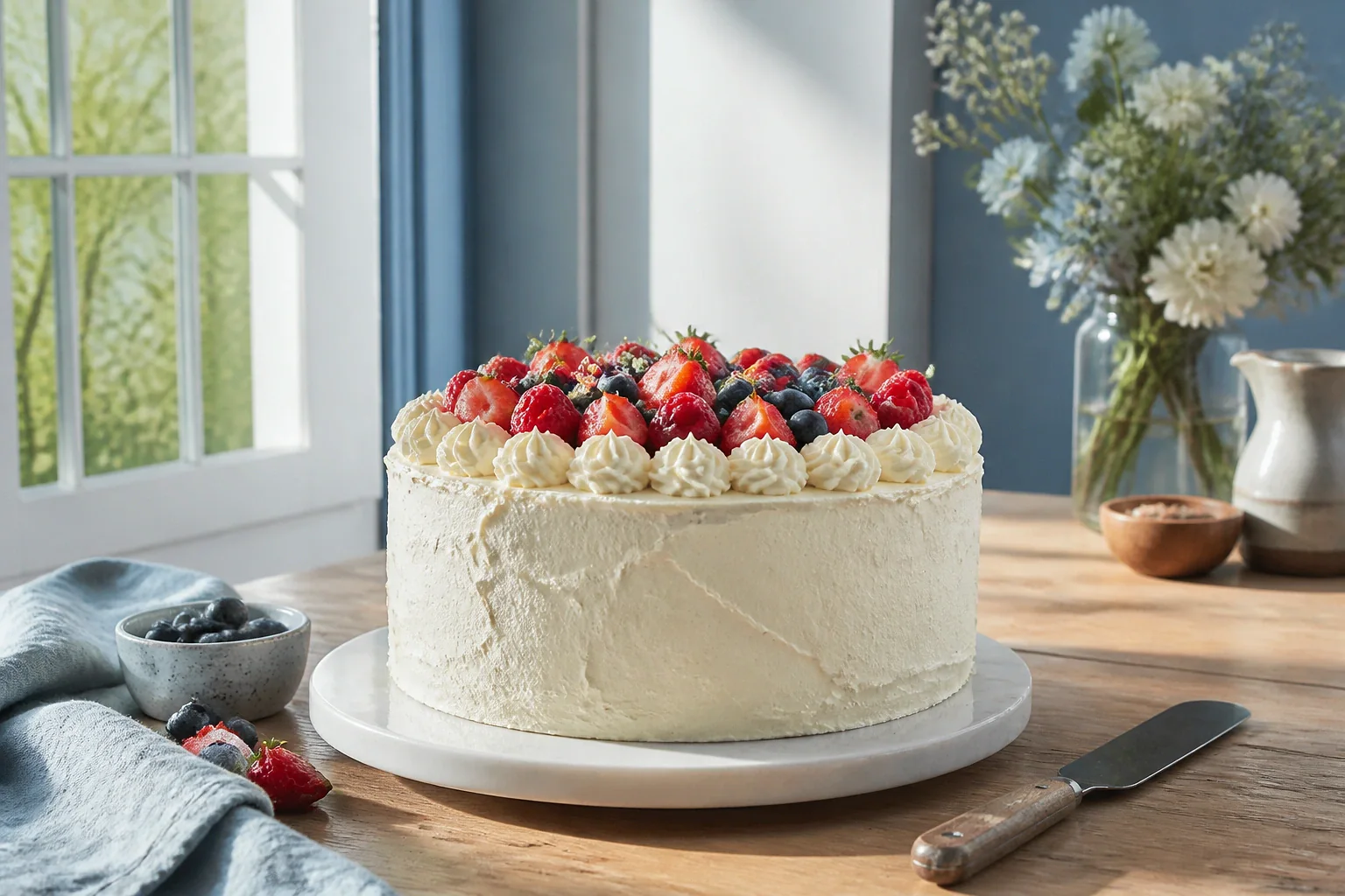 Gâteau de mariage préparé dans un atelier — illustration générée par IA