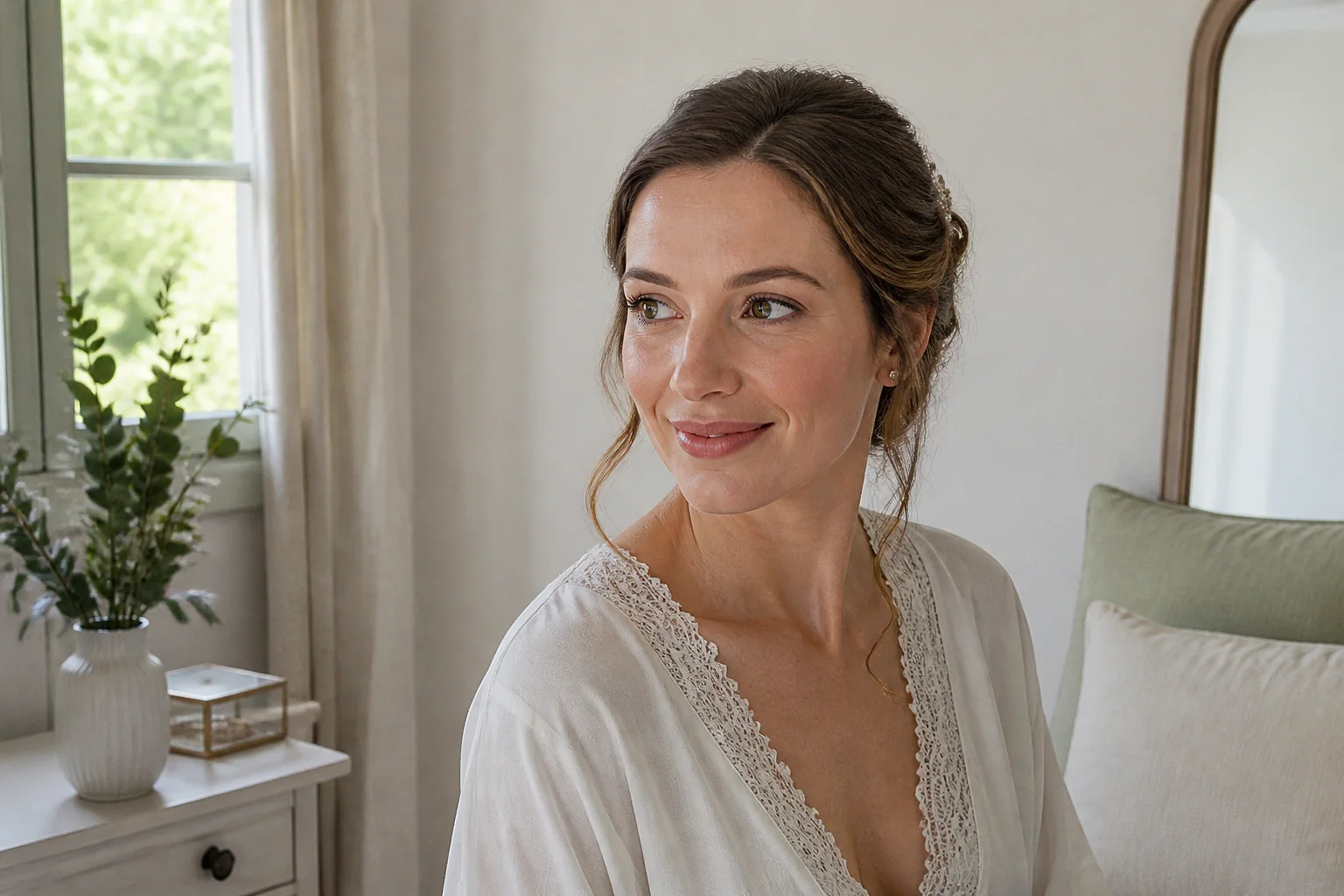 Préparation d’un maquillage de mariage — illustration générée par IA