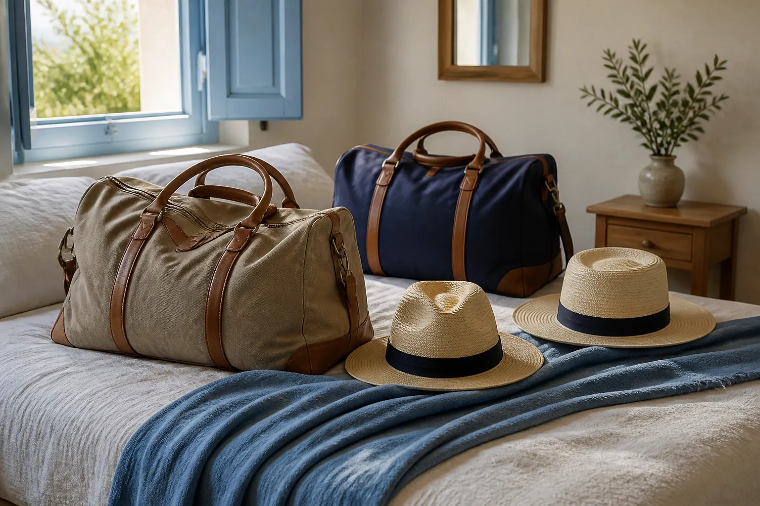 Bagages et hébergement pour un voyage de noces — illustration générée par IA