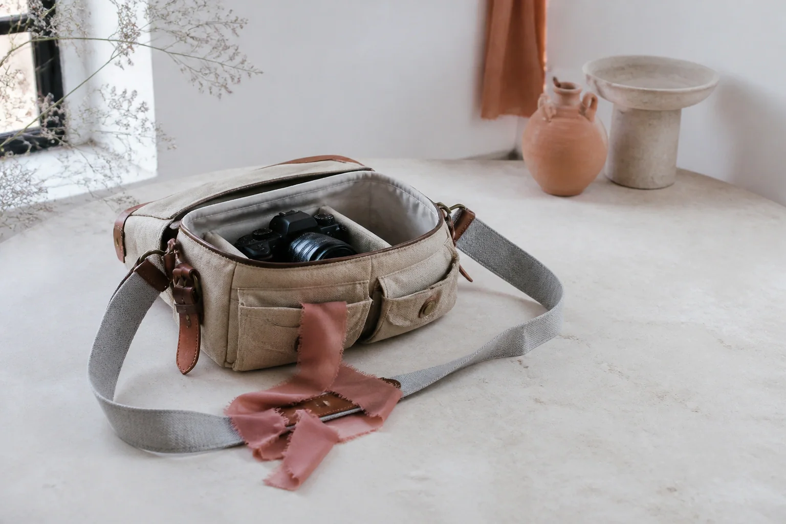 Appareil photo et accessoires de reportage de mariage — illustration générée par IA