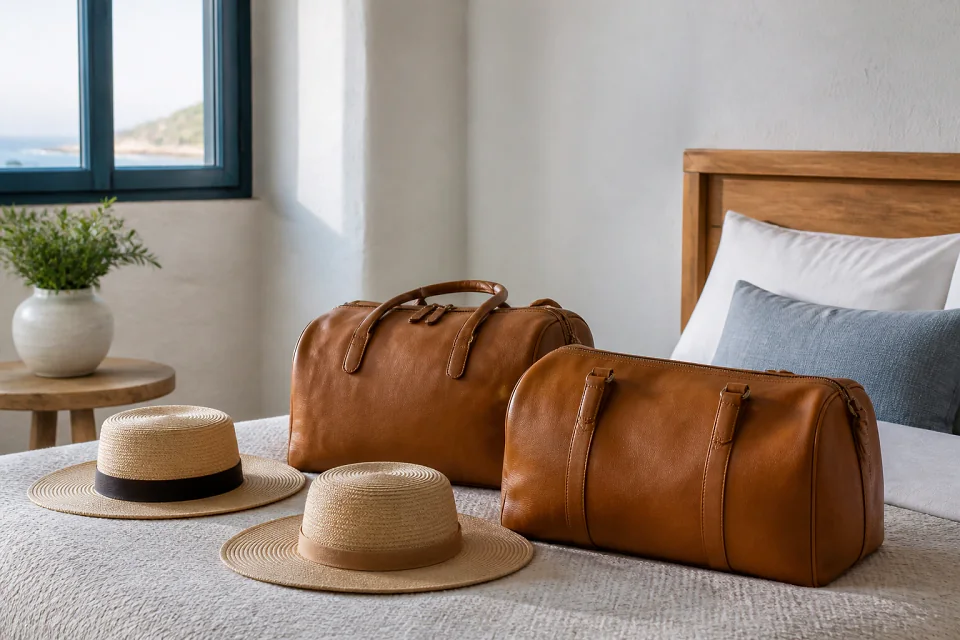Bagages et hébergement pour un voyage de noces — illustration générée par IA